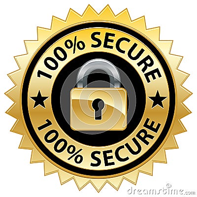 Royalty Free Stock Images on 100  Secure Website Seal Royalty Free Stock Images   Image  18731629