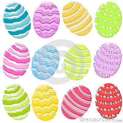 free easter eggs clipart. 12 COLOURFUL EASTER EGGS CLIP