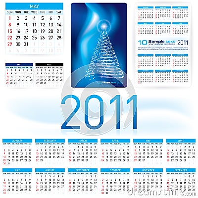  2011 Calendar Template on Vector Illustration  2011 Calendar Template  Image  15576472