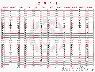 2011 daily calendar template. 2010 desk calendar vector