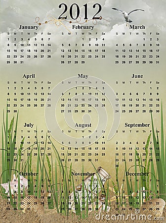 2012 Calendar  on Royalty Free Illustration  2012 Beach Calendar  Image  20367454