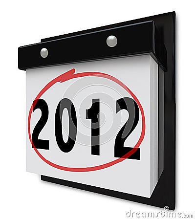 Wall Calendar 2012 on Stock Images  2012   Wall Calendar Displaying New Year Date  Image