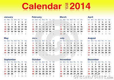 Calendar 2014 on 2014 Calendar  Vector Illustrator  Click Image To Zoom