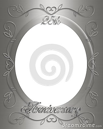 Architectural Design on 3d Illustrated Design For 25th Wedding Anniversary Silver Card  Frame