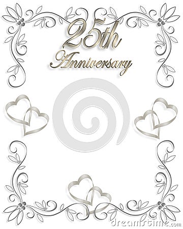 Free Image Stock on 25th Wedding Anniversary Invitation Stock Image   Image  4150711