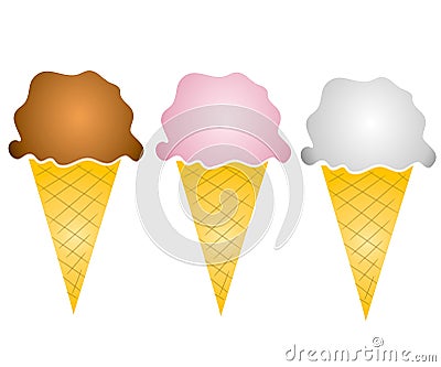 ice cream clipart. 3 ICE CREAM CONES CLIP ART
