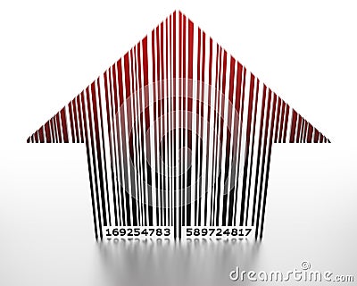 3d barcode image. Royalty Free Stock Photos: 3D barcode arrow pointing up