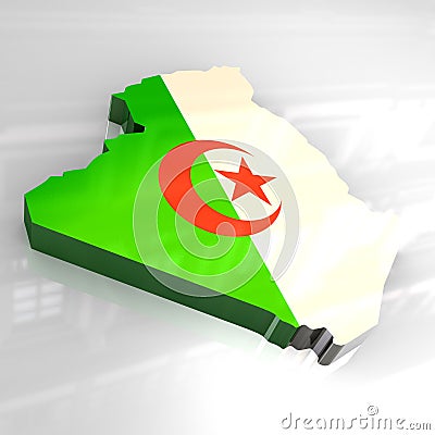 a map of algeria. 3D FLAG MAP OF ALGERIA