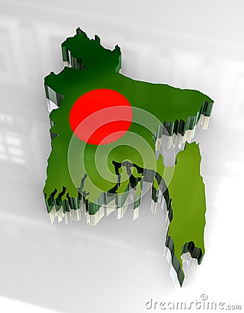 Map Of Bangladesh. 3D FLAG MAP OF BANGLADESH
