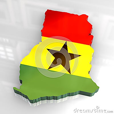 Map Of Ghana. 3D FLAG MAP OF GHANA (click