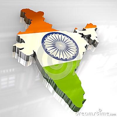 India  Vector Free Download on 3d Flag Map Of India Royalty Free Stock Images   Image  8117119