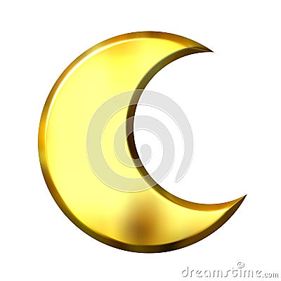 Free Image Stock on 3d Golden Crescent Moon Royalty Free Stock Image   Image  10051846