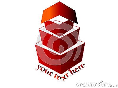 corporate logo design ideas. 3d red house logo design