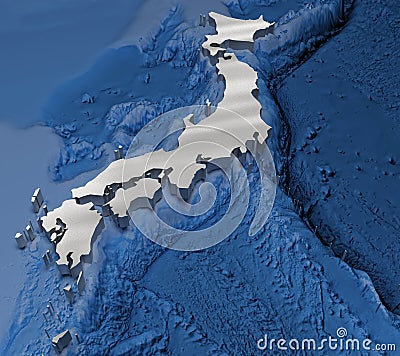 japan 3d map