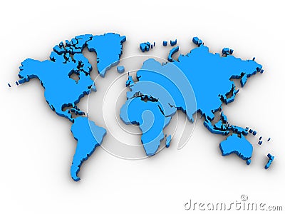 World  on Royalty Free Stock Images  3d World Map  Image  8213809