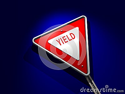 3D YIELD SIGN ON PLAIN BACKGROUND (click image to zoom)