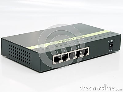 Gige Ports on Port Ethernet Gigabit Switch Hub Stock Photo   Image  12723360