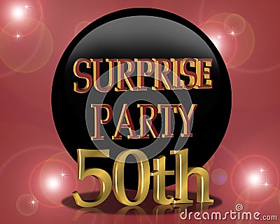 Birthday Party Invitations Templates on 50th Birthday Surprise Party Invitation Stock Photo   Image  10567330