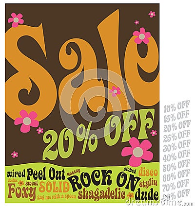  Fashion on 70s Style Sale Sign  Click Image To Zoom