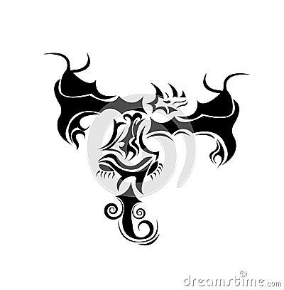 Architectural Design Technology on Beautiful Abstract Dragon Tattoo Design Royalty Free Stock Photo