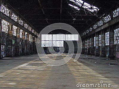 dark abandoned warehouse