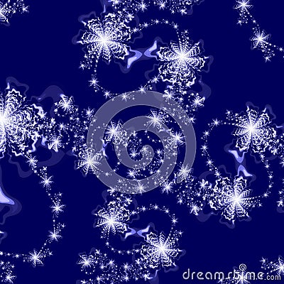 ABSTRACT BACKGROUND PATTERN OF SILVER STARS ON DARK BLUE BACKGROUND (click 