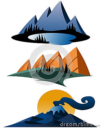 Logo Design Mountain on Abstract Mountain Designs Stock Images   Image  19432754