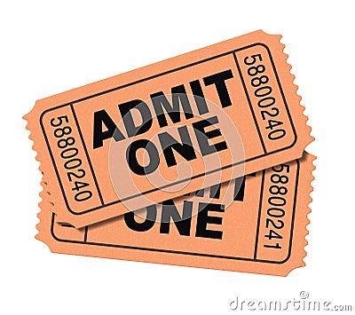 Movie Schedule on Admit One Movie Tickets Stock Image   Image  14070721