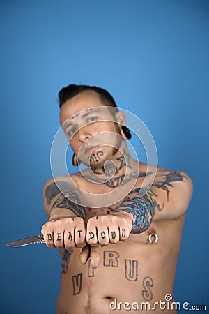 Royalty Free Stock Images: Adult male with tattoos
