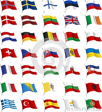 Royalty Free Stock Images: All European flags.