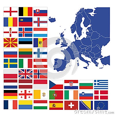 Map Of Europe Flags