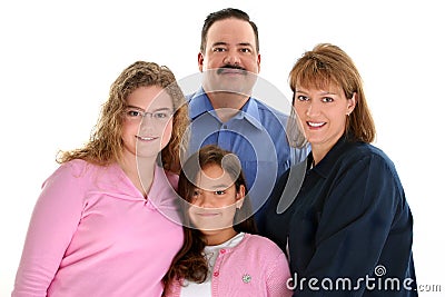 American Family Portrait With Father Mother D