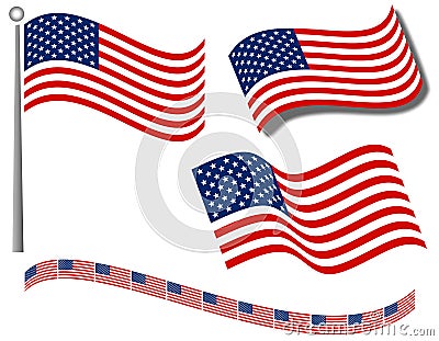 american flag clip art vector. AMERICAN FLAGS CLIP ART AND