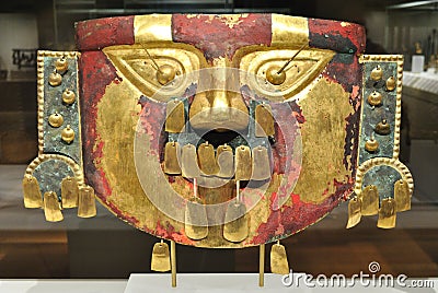 gold inca mask