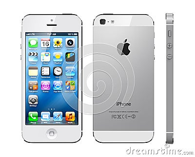 Aplle on Apple Iphone 5 White Stock Photography   Image  27155362