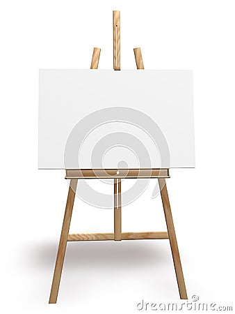 ARTIST EASEL AND BLANK CANVAS (click image to zoom)