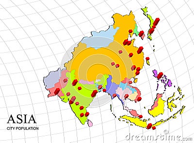 asia 3d map