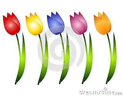 spring flowers clip art. ASSORTED SPRING TULIPS FLOWERS