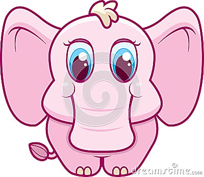 Cartoon Baby Animals. A cute cartoon baby elephant.