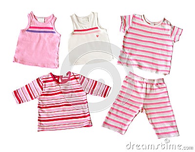 Fashion Baby Clothing on Home   Royalty Free Stock Photos  Baby Girl Clothes Isolated