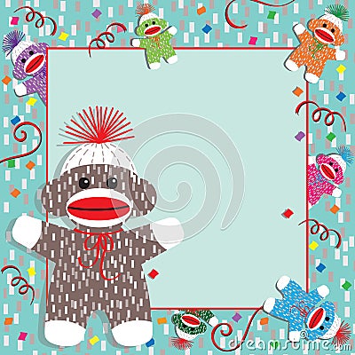 Monkey Themed Baby Shower Invitations on Free Stock Images  Baby Sock Monkey Shower Invitation  Image  23303309