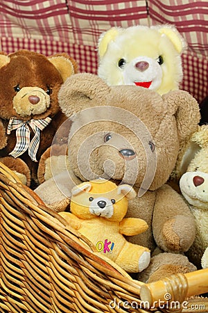 Basket Of Teddy Bears