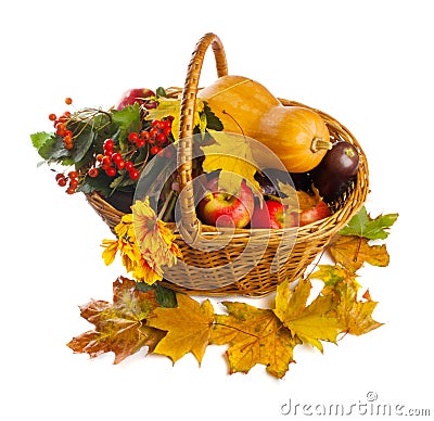 fruits and vegetables basket. BASKET WITH FRUIT AND