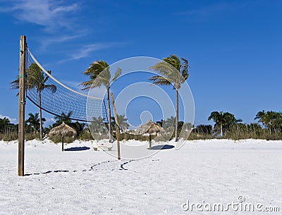volleyball net on the beach. BEACH VOLLEYBALL NET ON A