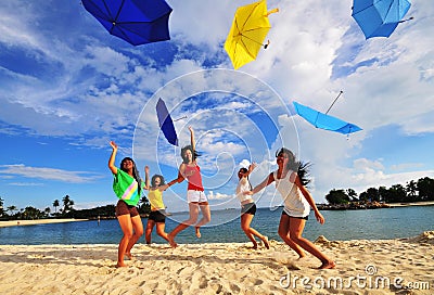 Japanese Girl on Free Stock Photos  Beautiful Asian Girls Having Fun At The Beach
