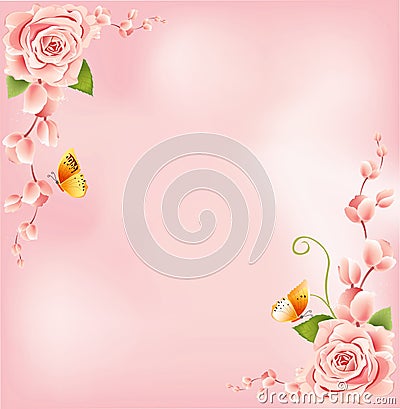 stock images beautiful pink roses border image 10974404