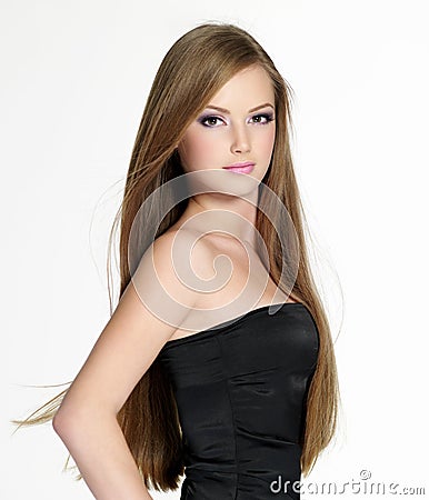 Beautiful Long Hair on Beautiful Sensuality Teen Girl With Long Hair Stock Photography