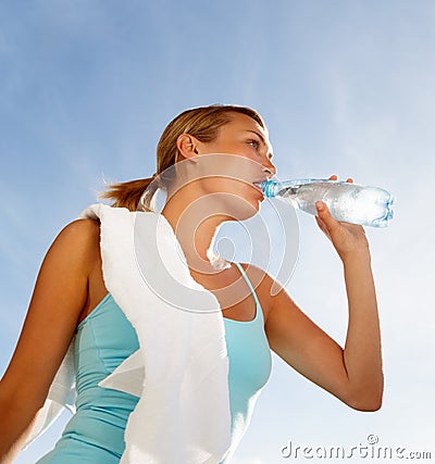 stock photos women drinking water. BEAUTIFUL WOMAN DRINKING WATER DURING EXERCISING (click image to zoom)