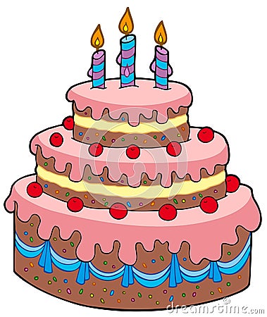 Photos Birthday Cakes on Big Cartoon Birthday Cake Royalty Free Stock Photo   Image  15734945