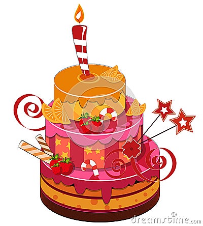 Strawberry Birthday Cake on Big Strawberry Birthday Cake Royalty Free Stock Photos   Image